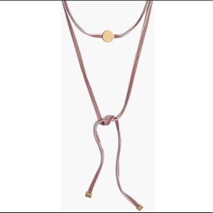 Madewell mauve + gold velvet disk choker!